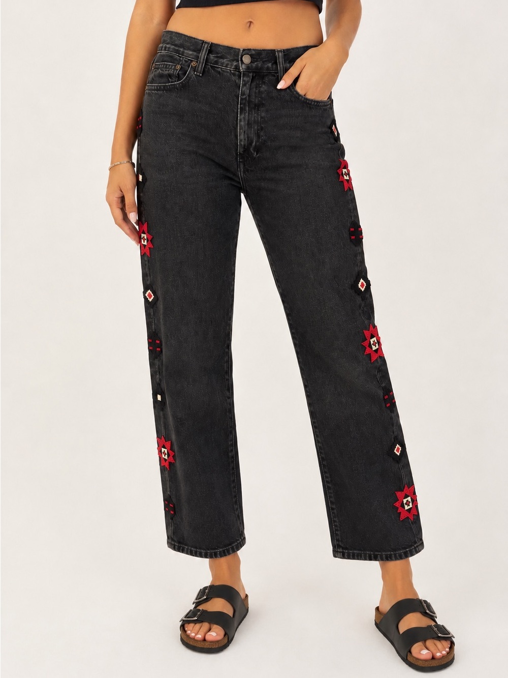 Polo Ralph Lauren Beaded Southwestern Black Jeans